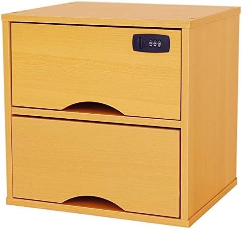 セミー工業 キューブボックスα 木製2段引き出しタイプ ダイヤル錠1個タイプ 完成品 ACBAKW