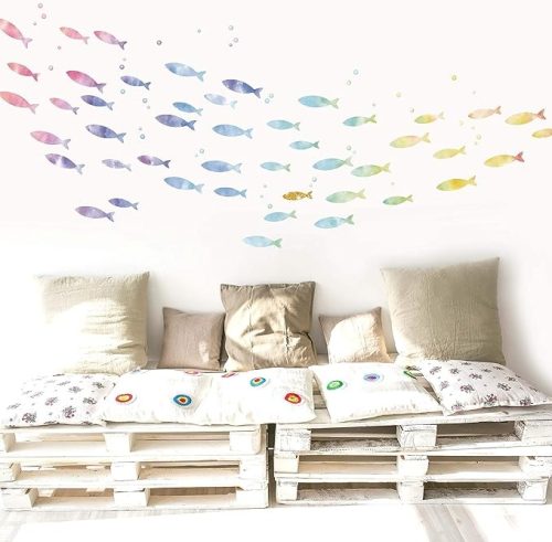 スクウェア(SQUARE) ウォールステッカー いにしえの魚群