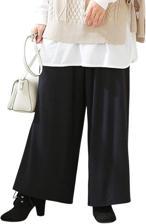 ニッセン 両面薄ピーチ起毛 おなからくちんワイドパンツ