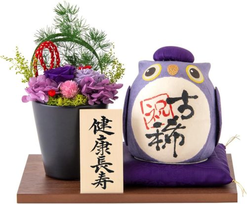 FUN fun 長寿の祝いふくろう プリザーブドフラワー セット