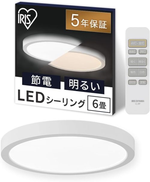 アイリスオーヤマ(IRIS OHYAMA) パネルライト フラット LED 6畳 調光 調色 CLP-6DL