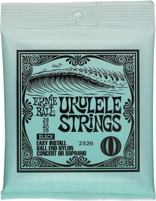 アーニーボール(ERNIE BALL) Concert/Soprano Nylon Ball End Ukulele Strings - Black