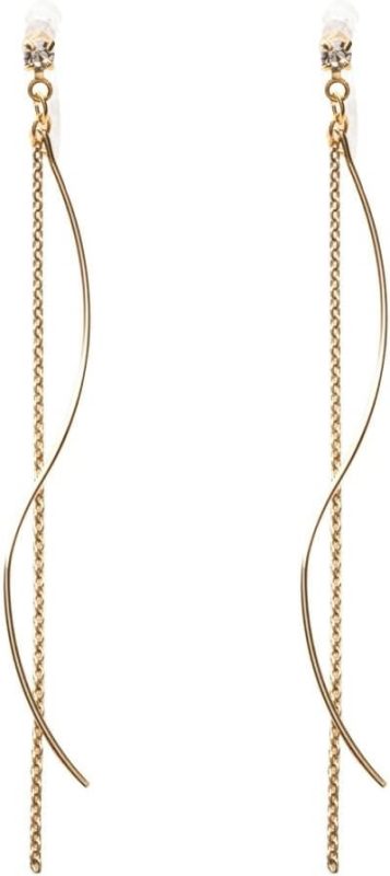 クリームドット(Cream dot) チェーン×ウェーブバー イヤリング