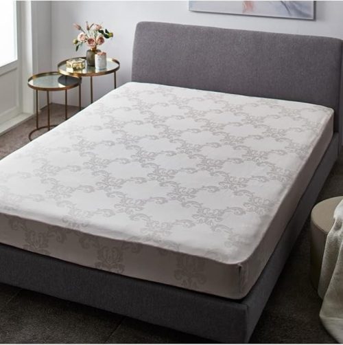 ニッセン 高密度綿100％サテン地ダマスク柄ベッドシーツ マットレス用