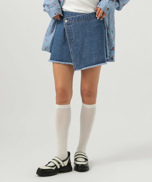 ベイフロー(BAYFLOW) デニムラップミニスカート