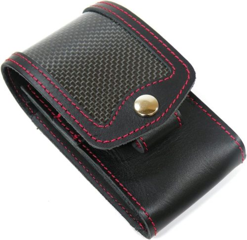 ペンギンライター(PENGUIN) カーボン&レザーシガレットケース RDステッチ