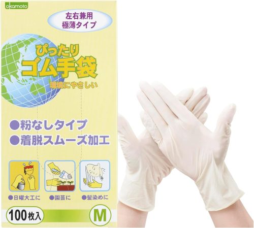 オカモト No.310 ぴったり ゴム手袋 M 100枚 100枚 G724200000