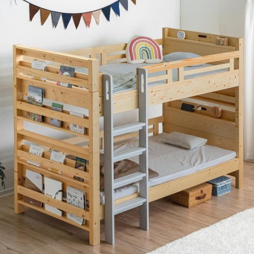 タンスのゲン リバーシブル本棚付き 二段ベッド シングル＆キング対応 02000002