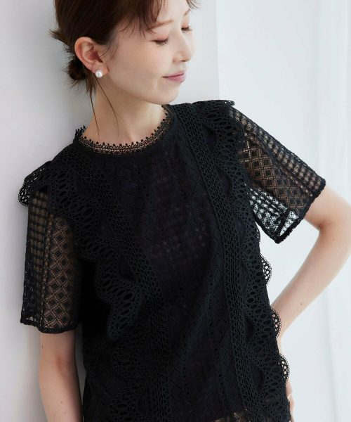 ロペピクニック(ROPE’ PICNIC) ショート丈レースブラウス