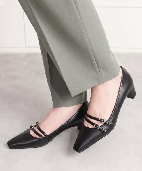 アルテミス バイ ダイアナ(artemis by DIANA) ダブルストラップ スクエアトゥパンプス