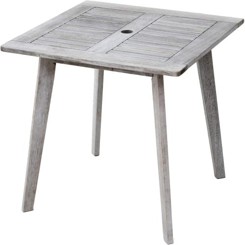 山善(YAMAZEN) ガーデンマスター ガーデンテーブル 木製 パラソル穴付き MFT-7575