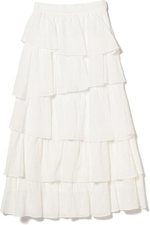 レイビームス(Ray Beams) シアー ギンガム ティアード スカート