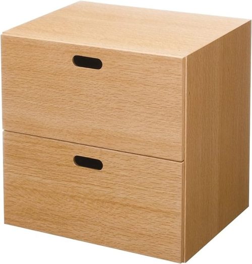 無印良品 スタッキングチェスト 引出し 2段 オーク材突板 12381143