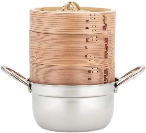 ケユカ(KEYUCA) 杉せいろ2段 ステンレス鍋 セット 15cm 4402011