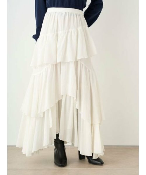 スナイデル(SNIDEL) コットンシフォンティアードスカート