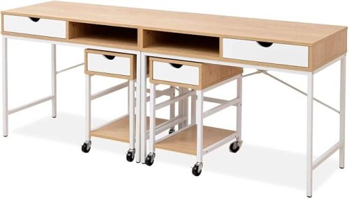 moca company LETTA ツインデスク  ワゴン セット