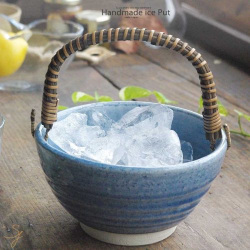 らいすぼ~る 松助窯 アイスペール 氷入れ 和食器 日本製 藍染ブルー S0025140