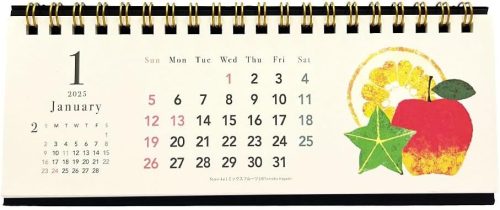 クローズ・ピン 2025年度版 PCスリム卓上カレンダー Tomoko Hayashi Syun-ka 2408K