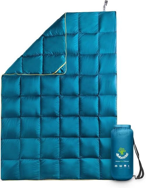 4Monster lightweight camping Packable Down Puffy Blanket