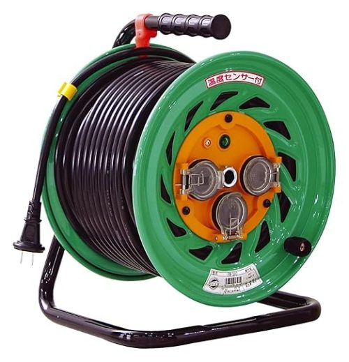 日動工業 コードリール 100V 防雨防塵型 アース無し 温度センサー付 50m FW-503