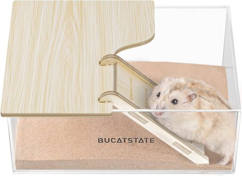 BUCATSTATE ハムスター クリア トイレ 大きめ ステップ付き
