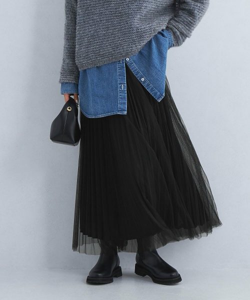 ユナイテッドアローズ グリーンレーベルリラクシング(UNITED ARROWS green label relaxing) 2WAY チュール プリーツ スカート