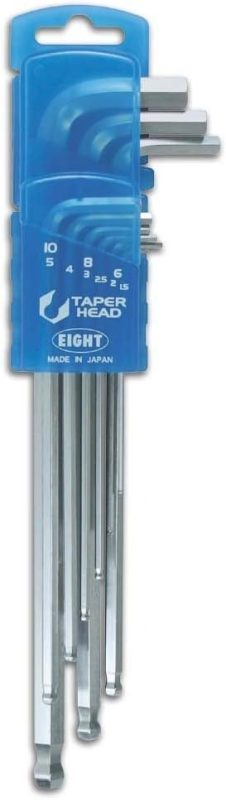 エイト(eight) 六角棒スパナ テーパーヘッド エキストラロング ドアホルダーセット TLS-9D