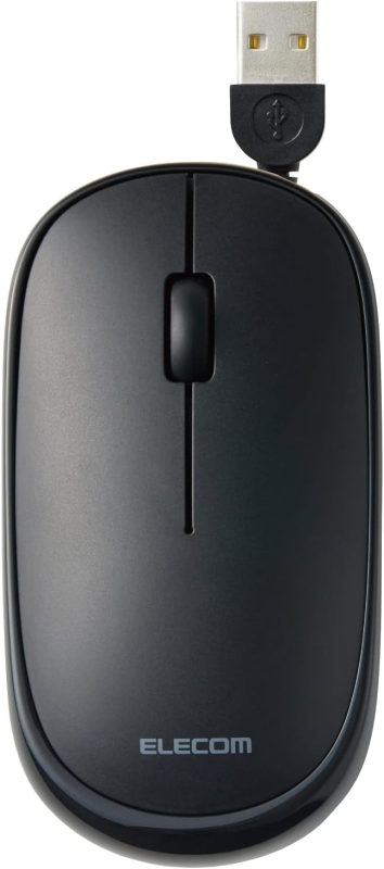 エレコム(ELECOM) 巻取り式 有線マウス Slint 3ボタン M-TM10UBBK 2022