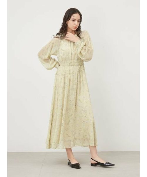 ミラオーウェン(Mila Owen) ウエストシャーリングマキシワンピース