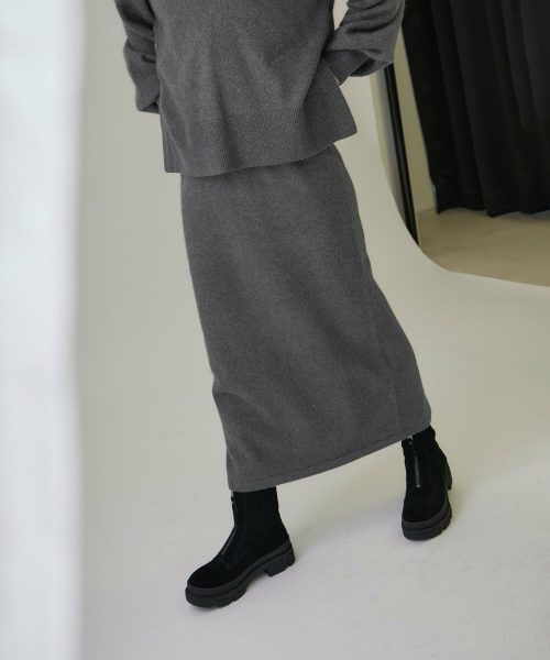 サロン アダム エ ロぺ(SALON adam et rope') フォックス混ラメニットタイトスカート