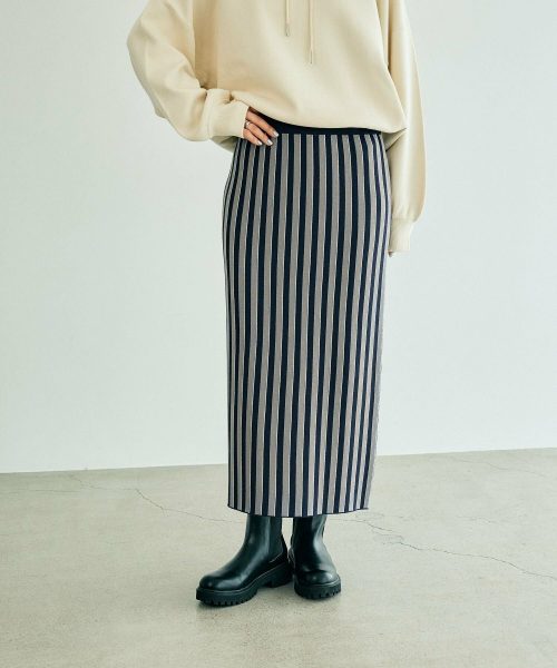 レプシィム(LEPSIM) 12ゲージストライプニットスカート
