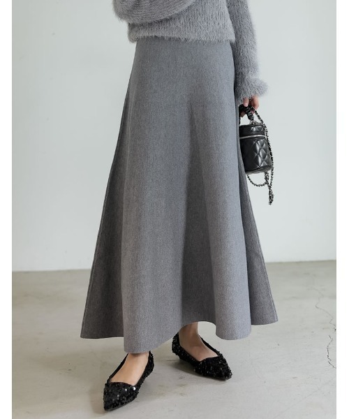 リエディ(Re:EDIT) ミラノリブフレアニットスカート