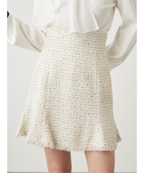 スナイデル(SNIDEL) ツイードミニフレアースカート