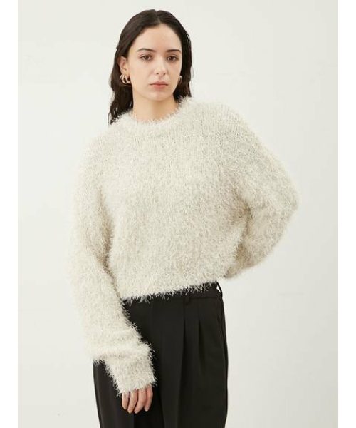 ミラオーウェン(Mila Owen) クルーネックシャギーニットトップス