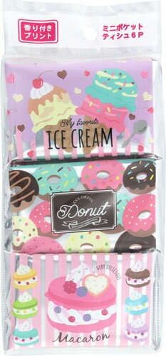 ダイレイ スイーツパッケージ ミニポケットティシュ 6個組