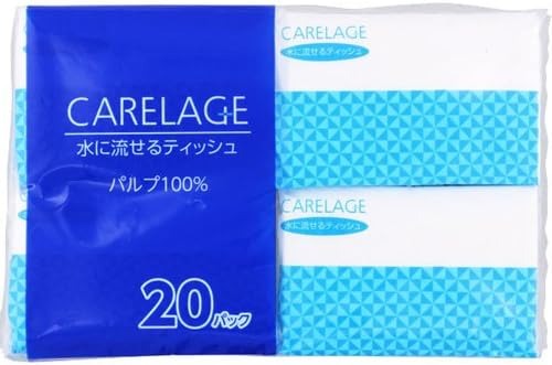 ハヤシ商事 CARELAGE ケアレージュ 水に流せるポケットティシュ 20枚 10組 20パック入