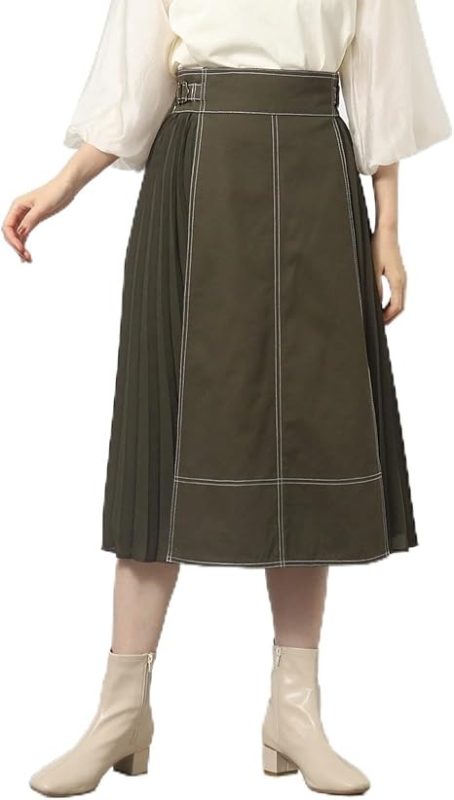 グローブ(grove) デニムサイドプリーツスカート