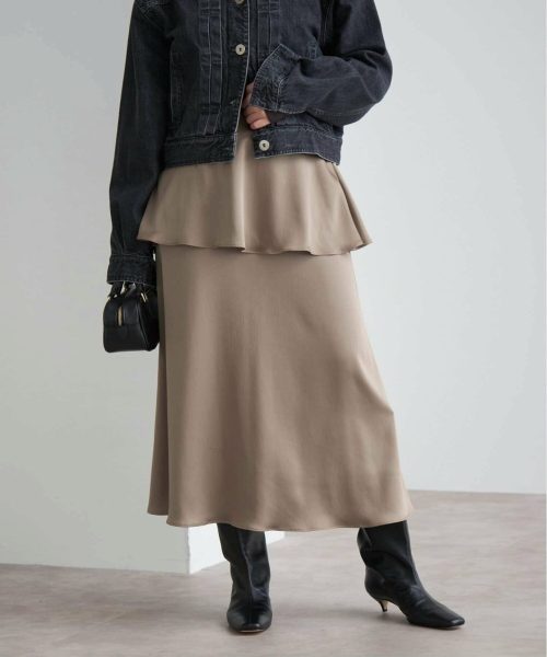 イエナ(IENA) ペプラム ティアード スカート