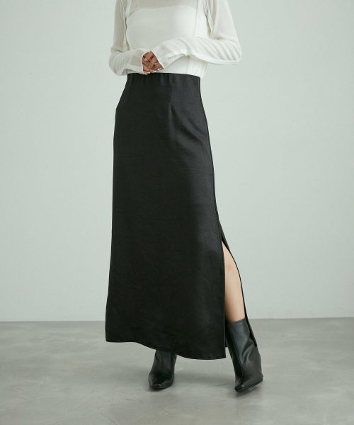 アダムエロペ(ADAM ET ROPE') サテンスリットマーメイドスカート