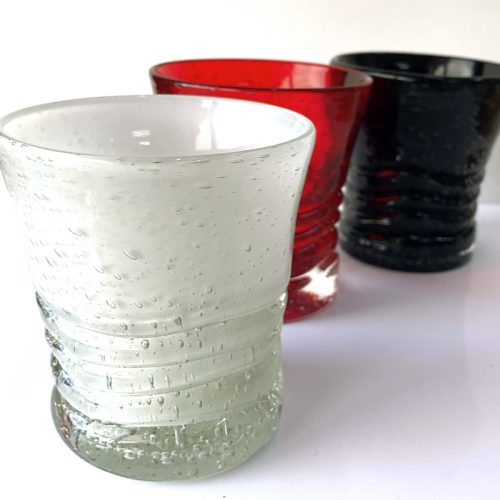 くば笠屋 黒紫泡グラス 蛍紅泡グラス 蛍白波グラス