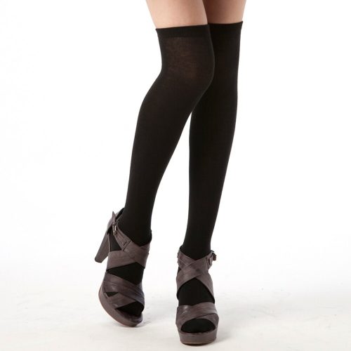 エムアンドエムソックス 6足入り 綿混平無地ニーハイソックス