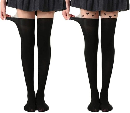 Laisve 絶対領域 フェイクニーハイタイツ 2足セット