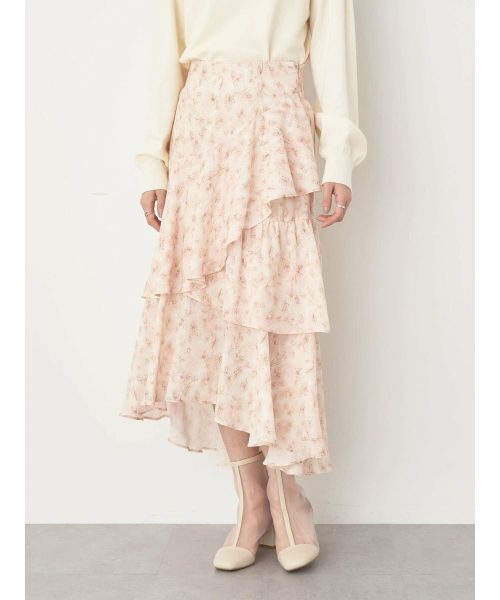アース ミュージックアンドエコロジー(earth music&ecology) 花柄フィッシュテールスカート