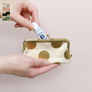 AYANOKOJI 鏡付きがま口リップケース HAKUドット