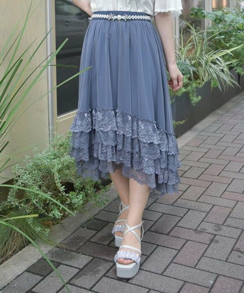 アクシーズファム(axes femme) 裾レースフィッシュテールスカート