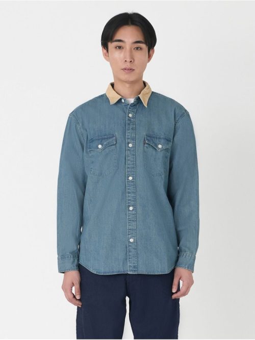 リーバイス(LEVI'S) ウエスタンシャツ ミディアムインディゴ WADE VINTAGE WASH