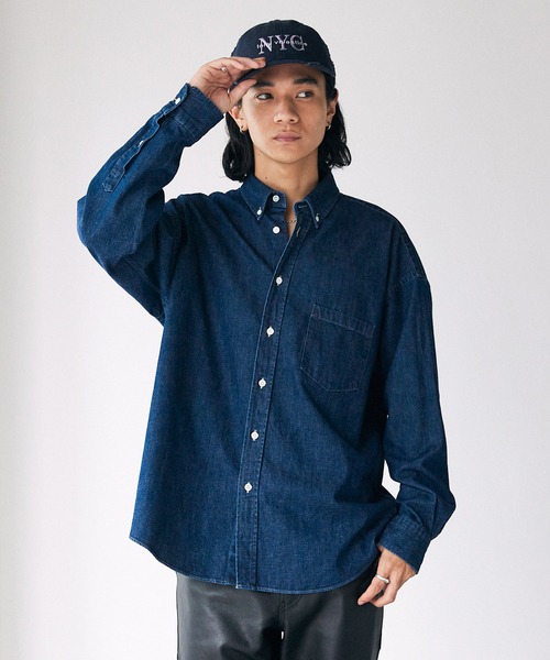 ジャーナルスタンダード(JOURNAL STANDARD) デニム ファットシルエット ボタンダウンシャツ