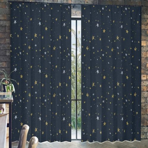 くれない 星柄遮光カーテン OLD STAR