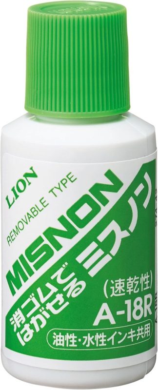 ライオン事務器(LION) 修正液 消しゴムではがせるミスノン A-18R