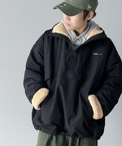 クラシカルエルフ(Classical Elf) Javaコラボ リバーシブルハーフジップナイロンボアブルゾン